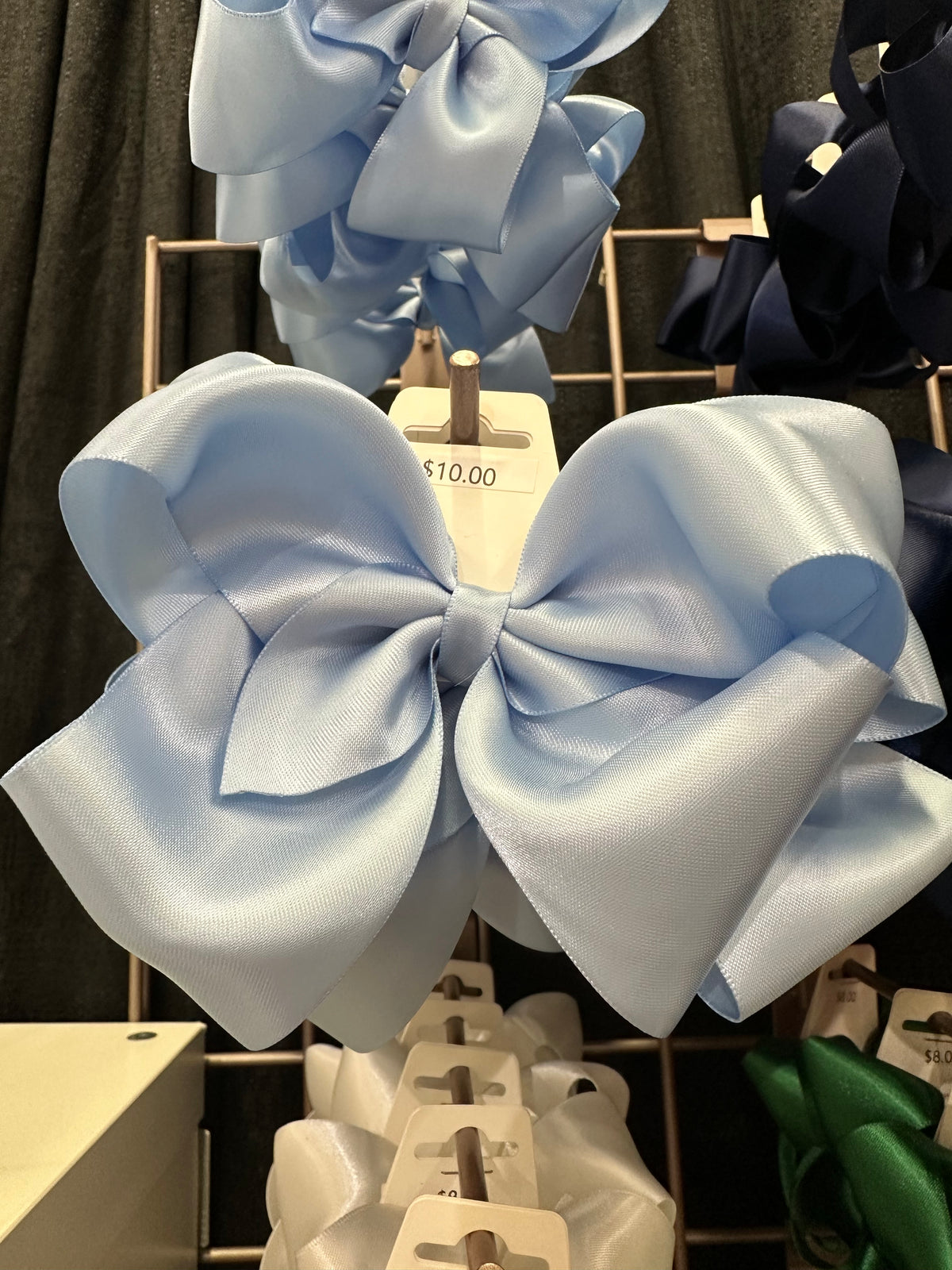 Large Satin Hairbow - Dusty Blue