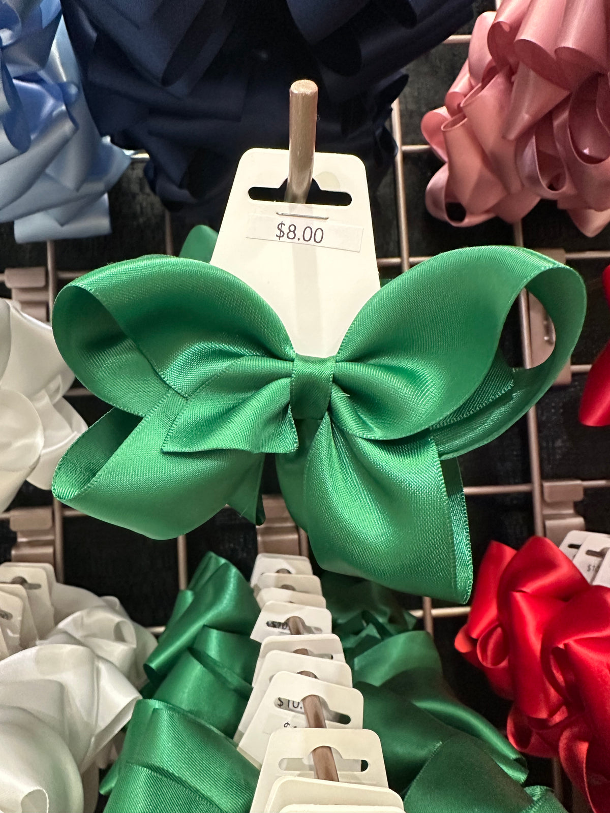 Small Satin Hairbow - Emerald