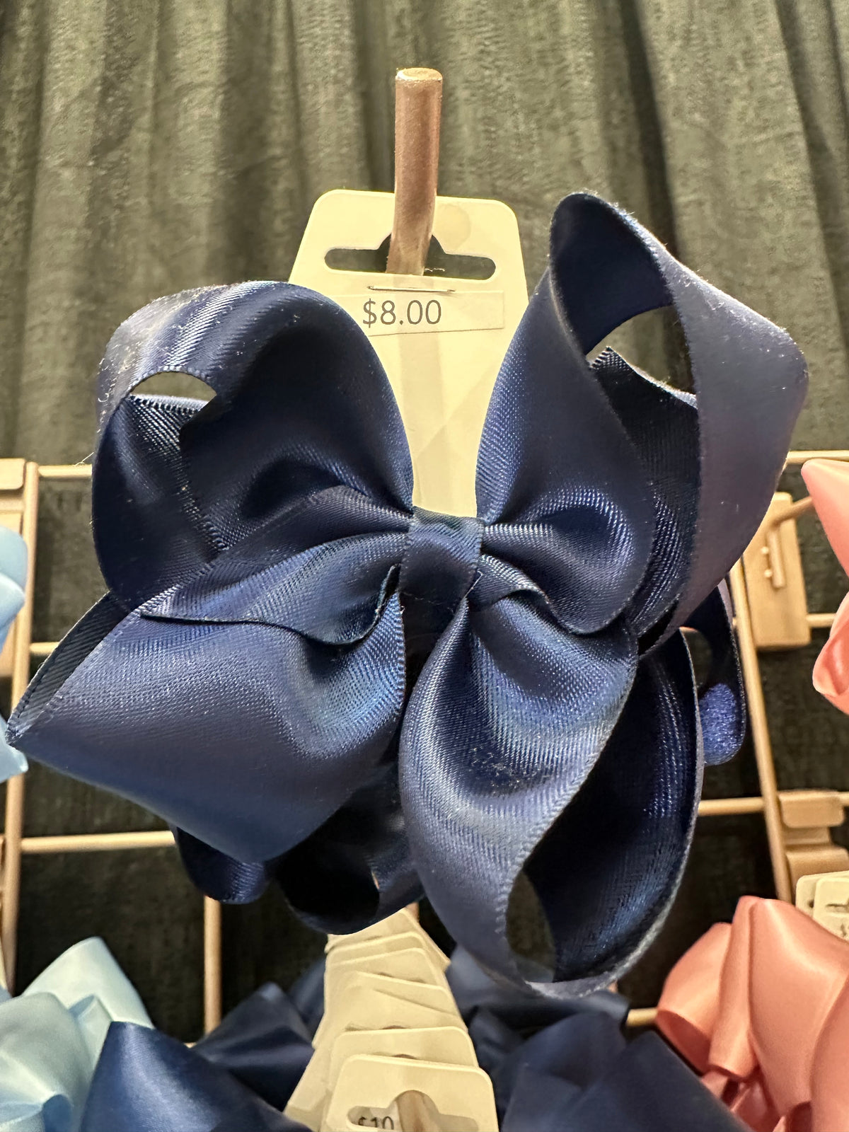 Small Satin Hairbow - Navy