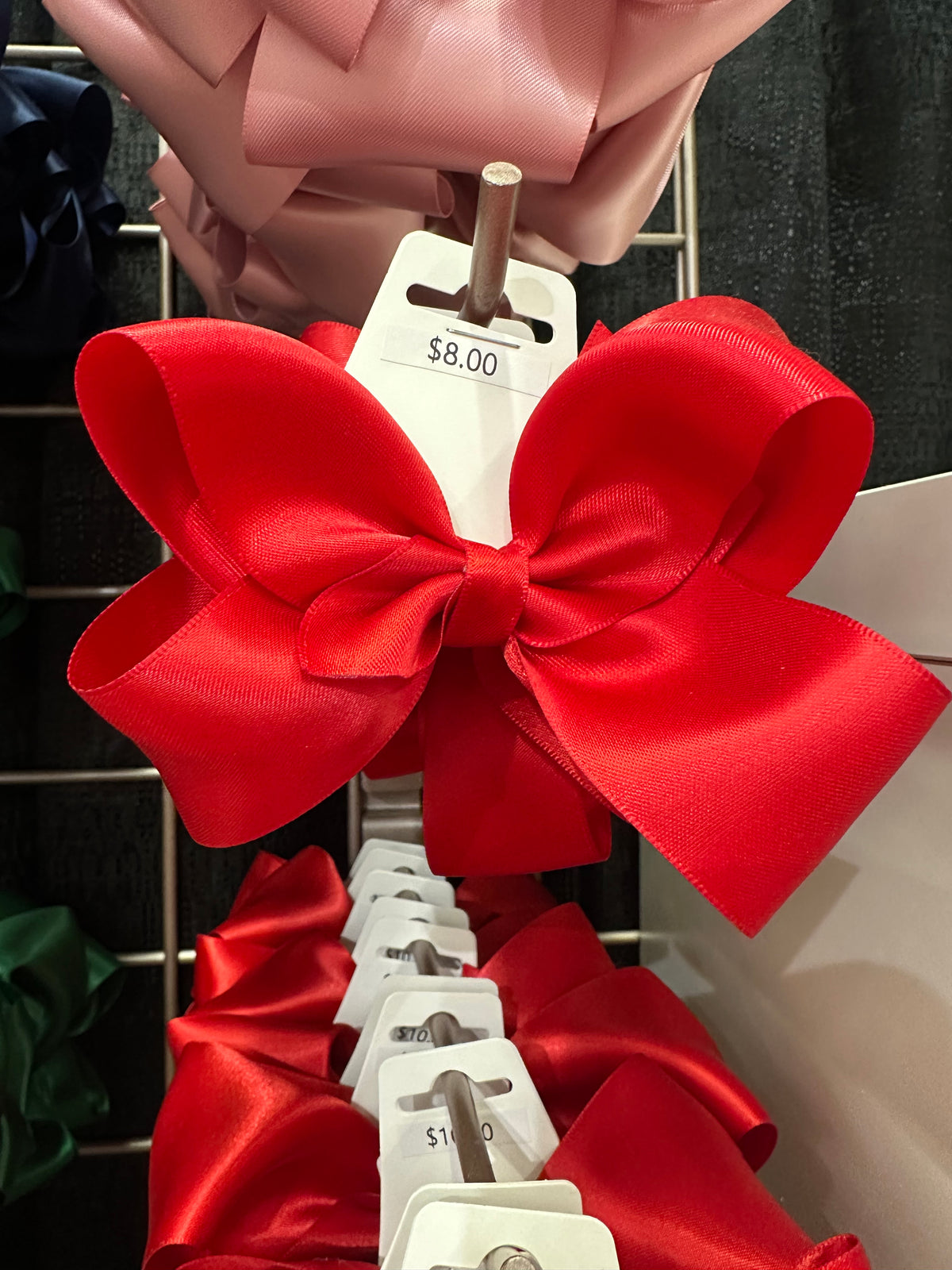 Small Satin Hairbow - Red