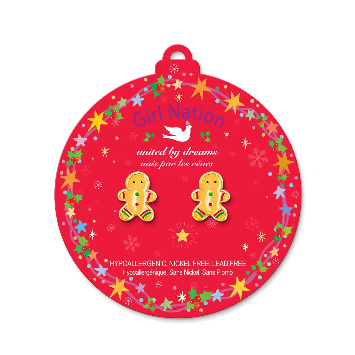 Stud Earrings - Gingerbread Man