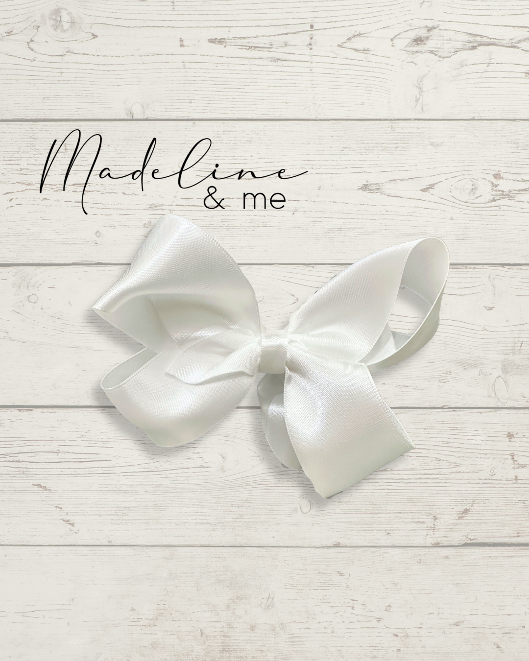 Small Satin Hairbow - White