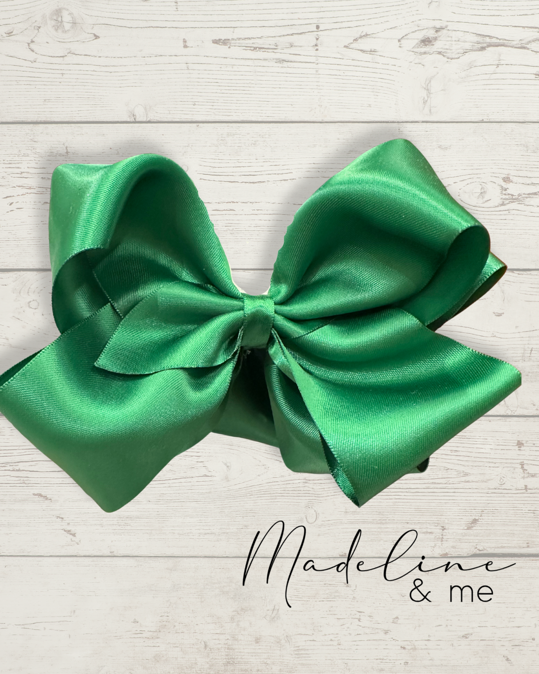 Large Satin Hairbow - Emerald