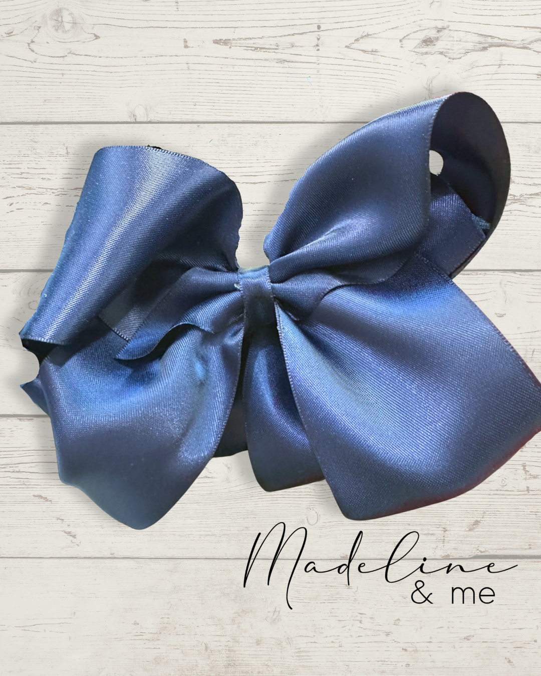 Large Satin Hairbow - Navy