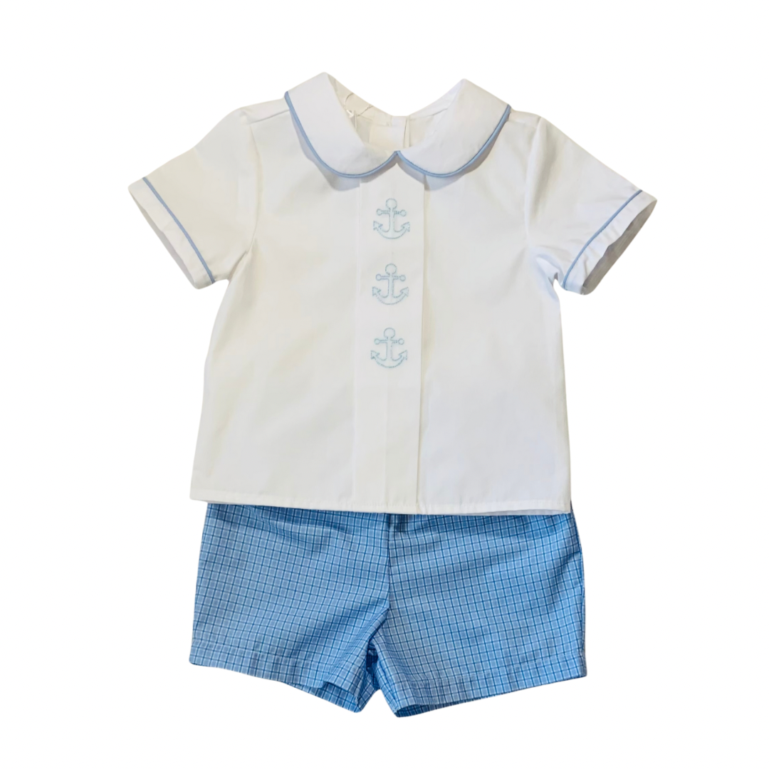 Collar Top with Short Set - Anchors