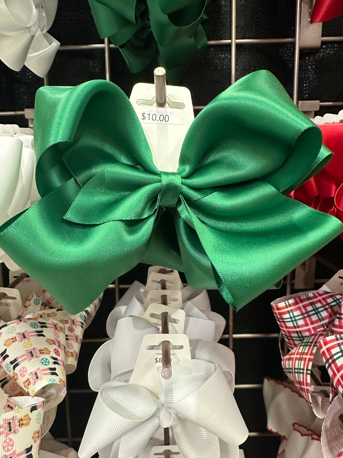 Large Satin Hairbow - Emerald