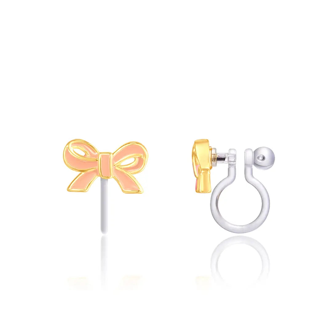 Clip-On Earrings - Pink Bows