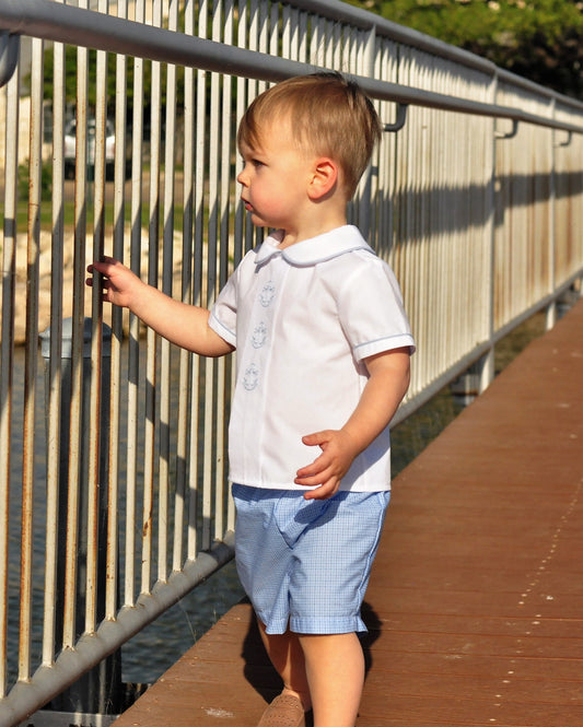 Collar Top with Short Set - Anchors