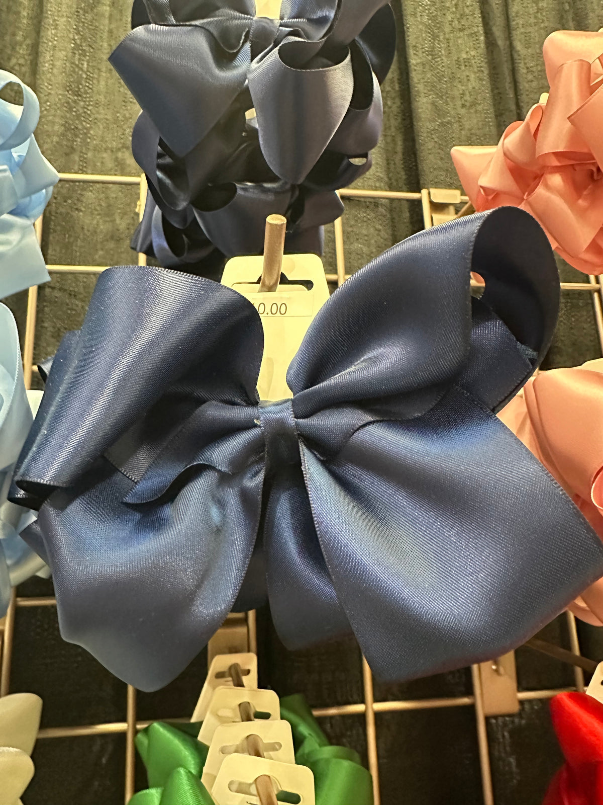 Large Satin Hairbow - Navy