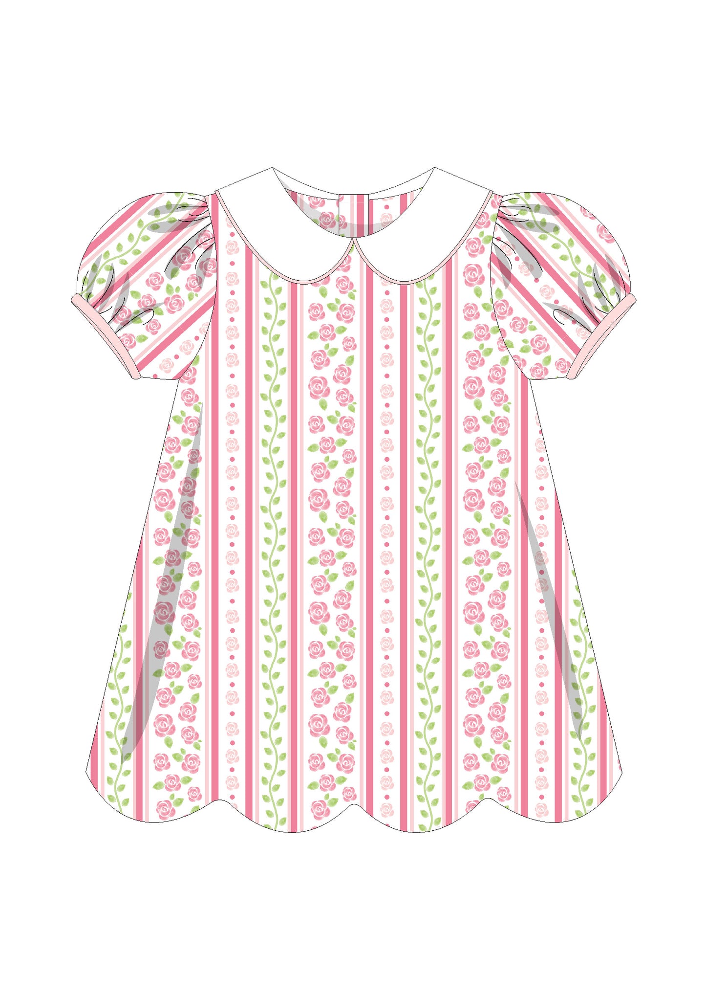 Charlotte Dress - Scalloped Floral