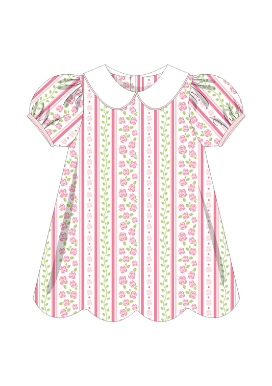 Charlotte Dress - Scalloped Floral