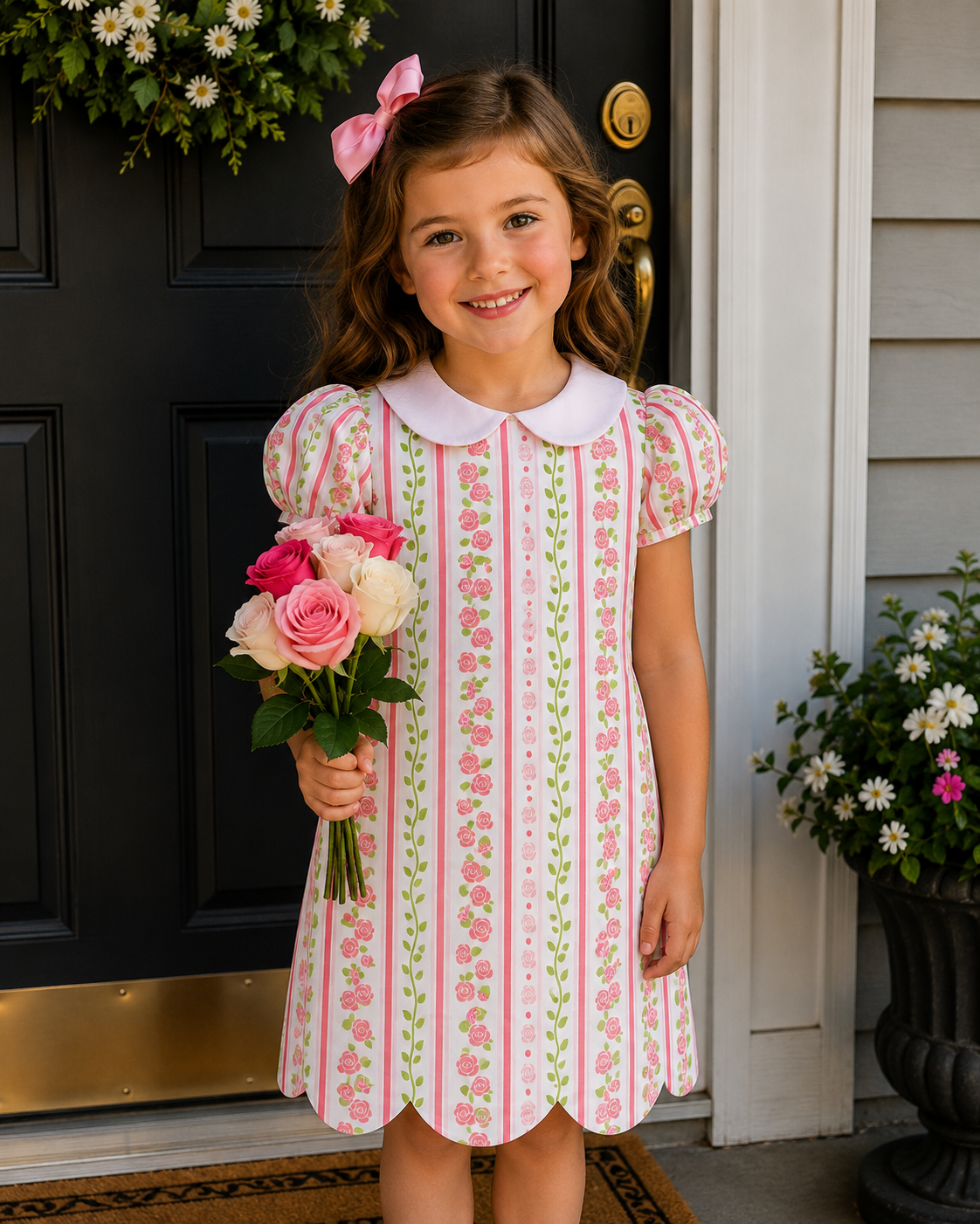 Charlotte Dress - Scalloped Floral