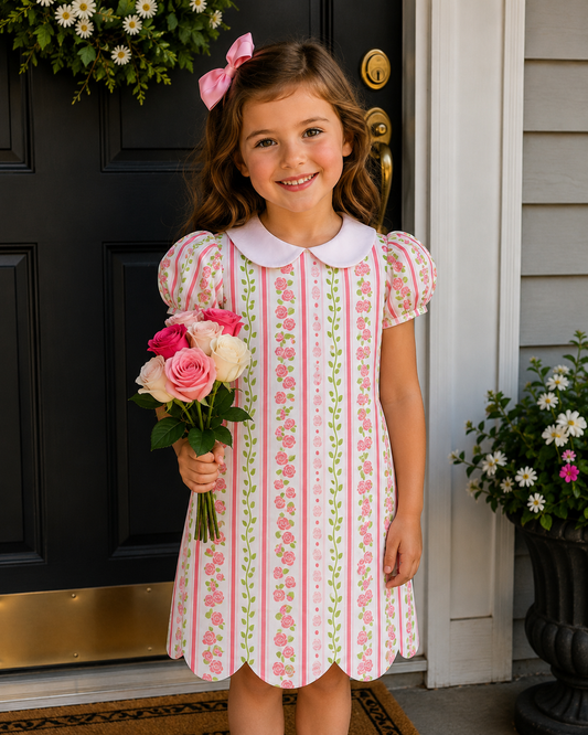 Charlotte Dress - Scalloped Floral