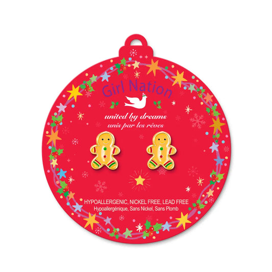 Stud Earrings - Gingerbread Man