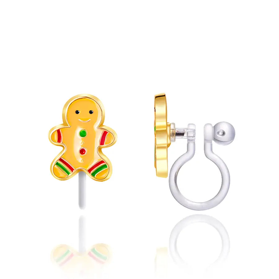 Clip-On Earrings - Gingerbread Man