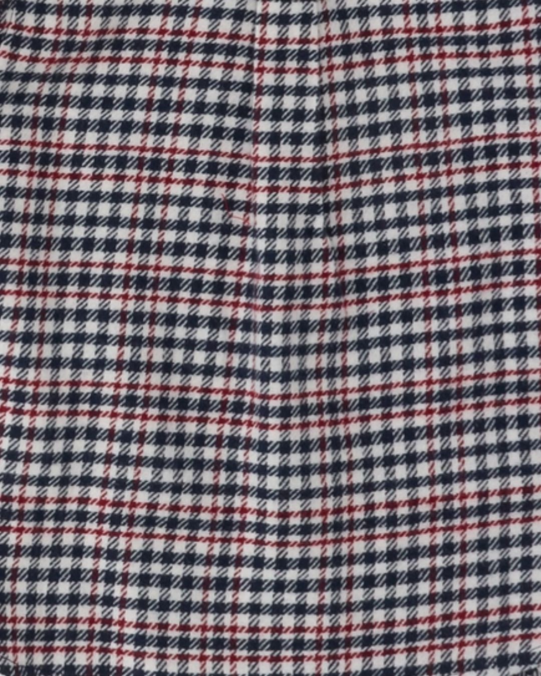 Boys Flannel Button Down - Navy Houndstooth