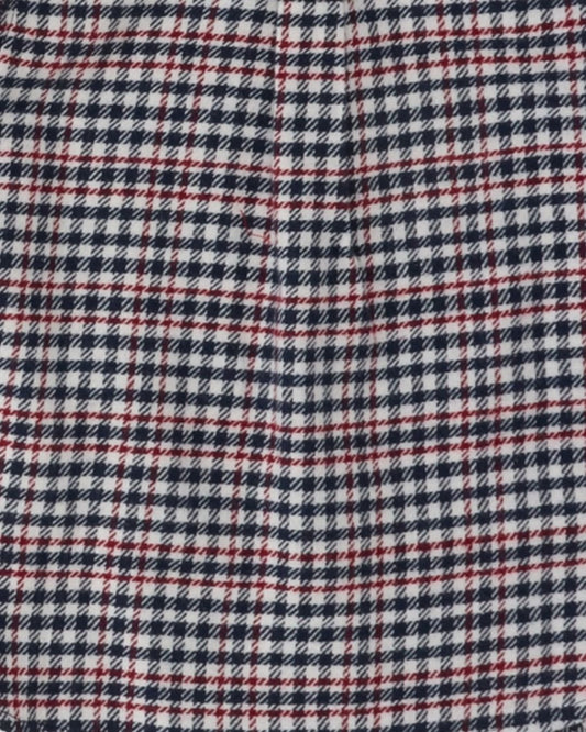 Boys Flannel Button Down - Navy Houndstooth