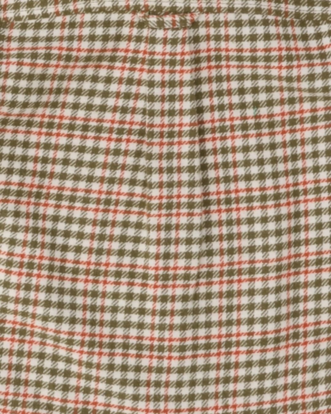 Boys Flannel Button Down - Olive Houndstooth