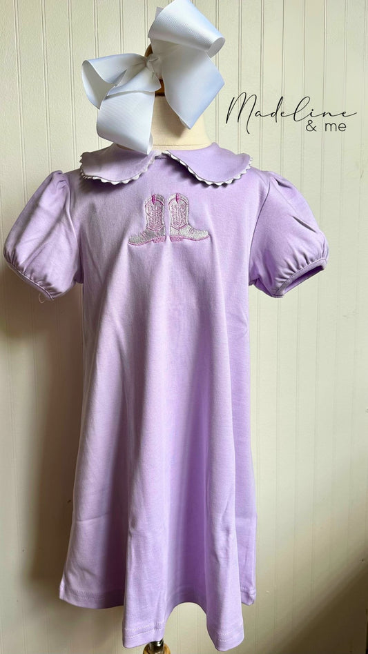 Knit Dress - Lilac Boots