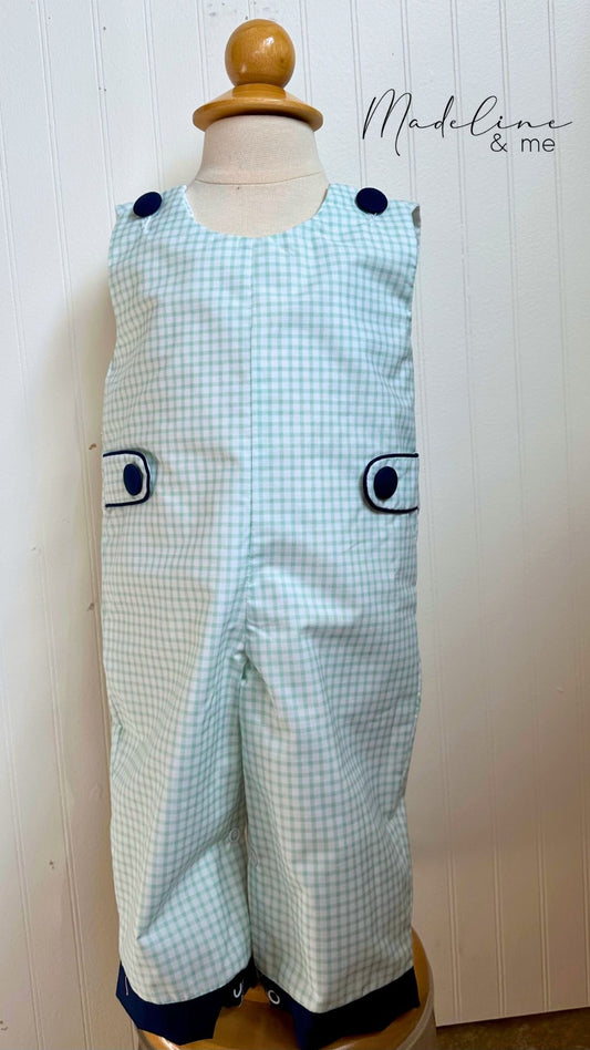 Tiny Tab Longall - Green Gingham
