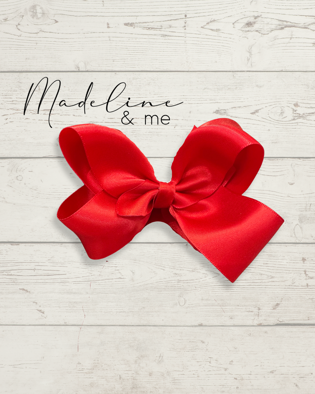 Small Satin Hairbow - Red