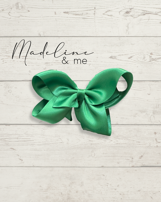 Small Satin Hairbow - Emerald