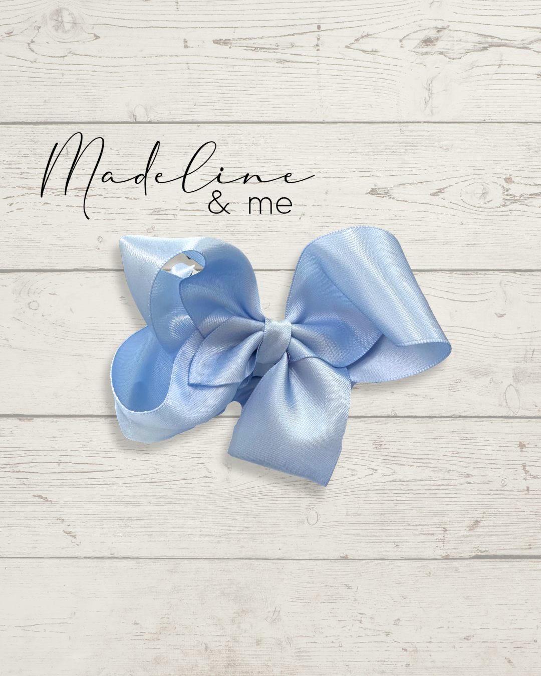 Small Satin Hairbow - Dusty Blue