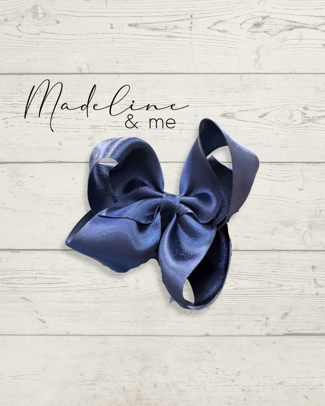 Small Satin Hairbow - Navy