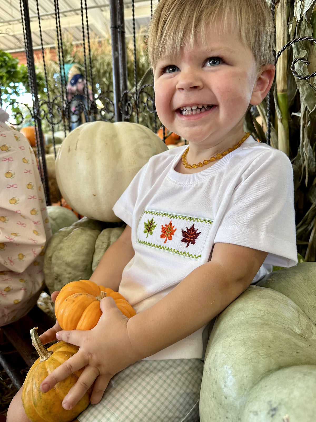 Leo Smocked Tee with Short Set - Leaf