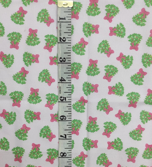 Carol Christmas Dress - Pink Trees
